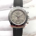 Swiss Copy Rolex Cosmograph Daytona Rubber Strap Watch - Gray Ceramic Bezel